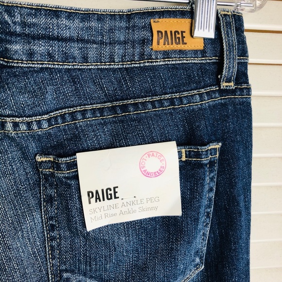 NWT PAIGE JEAN/SKYLINE ANKLE PEG/DISTRESSED - Picture 4 of 7